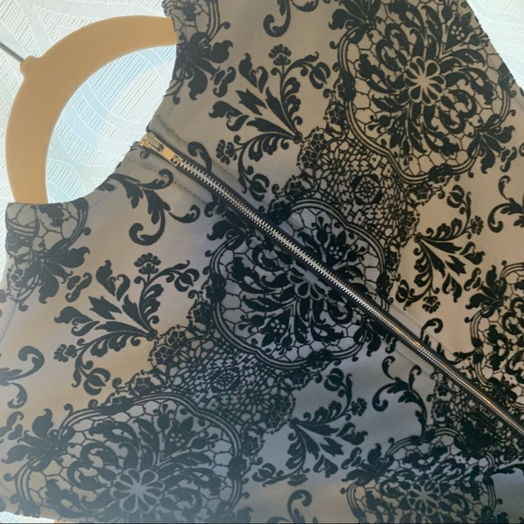 Slate Blue Cocktail Dress w/ black embellishment - Picture 5 of 5